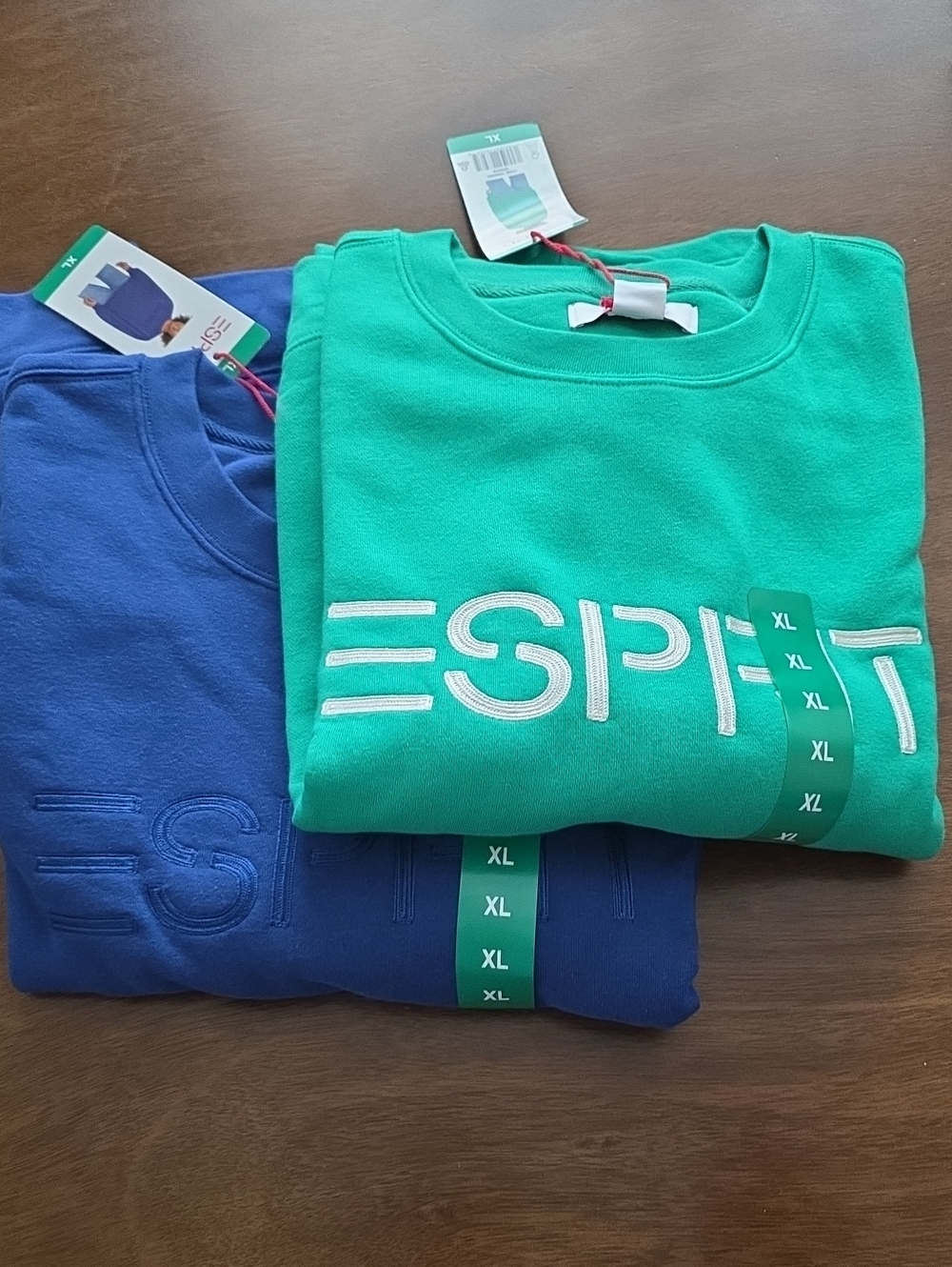 Esprit XL Blue and Green Logo Sweatshirt NEW